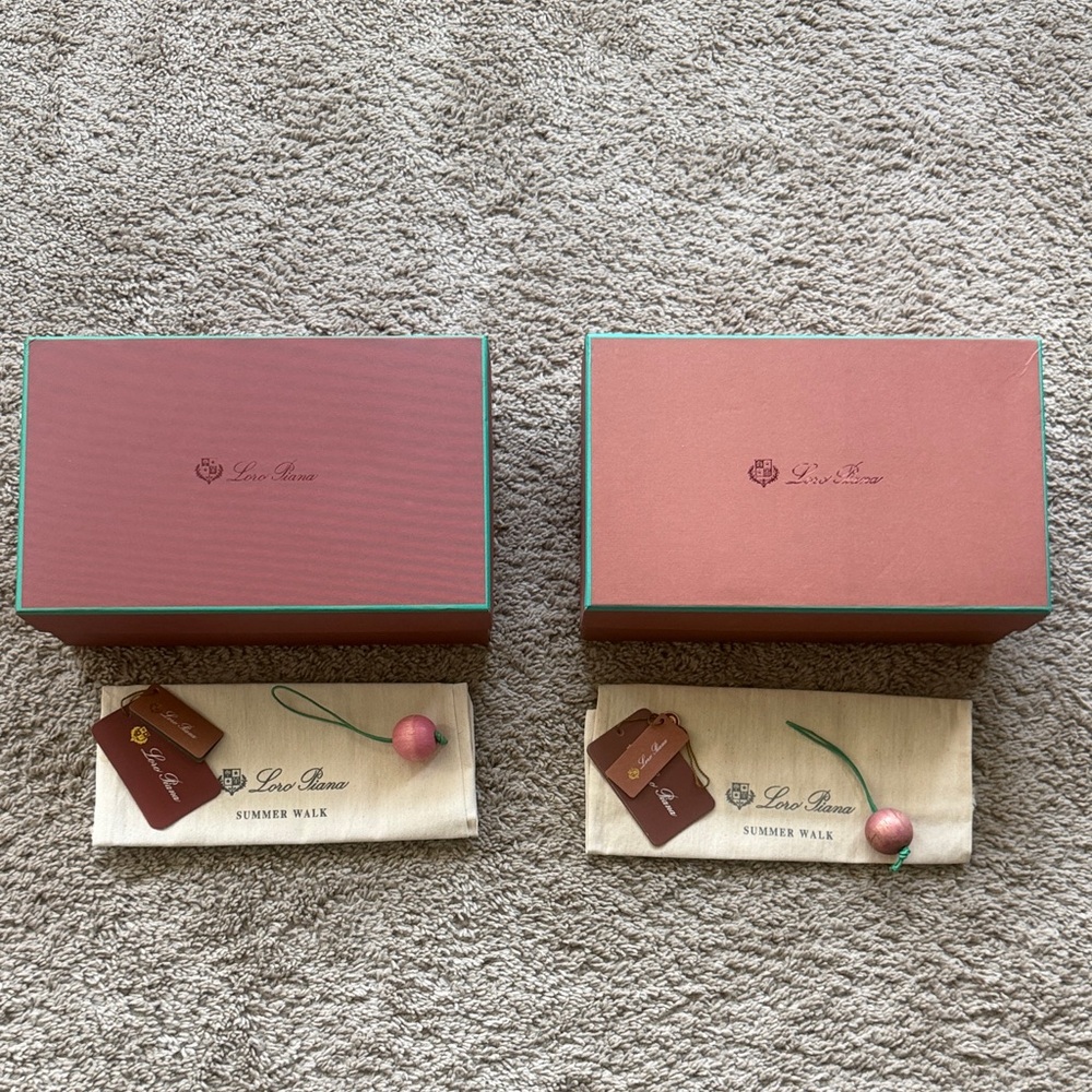 Loro Piana Terracotta Box with Teal Trim (sold individually)